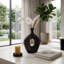 Vase de table ovale moderne en céramique Kato, design ajouré, idéal pour la décoration intérieure - Vase sculptural moderne et haut, parfait comme centre de table pour la salle à manger ou le bureau - Brun-527307982-527307985