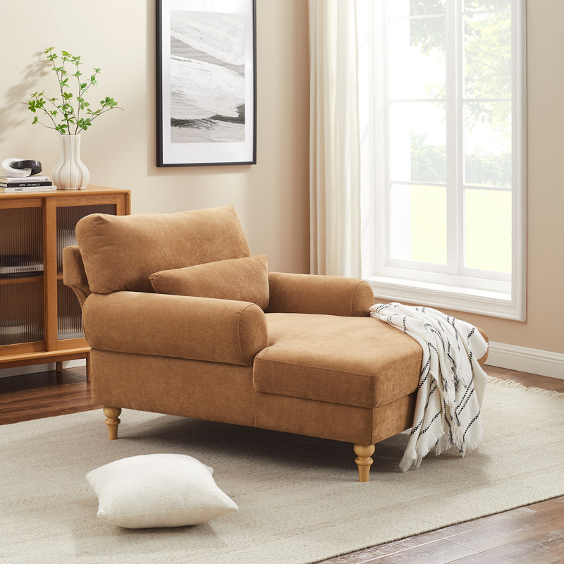 Chaise longue rembourrée avec dossier réglable Davene, Mélange de polyester cari