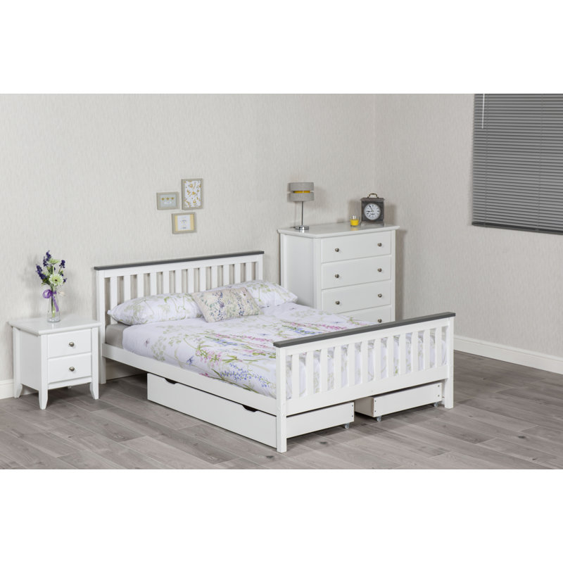 Solid Pine wood Shanghai Marcus Bed Frame, Double (4'6)