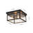 4 - Light Modern Black Square Flush Mount With Glass Shade