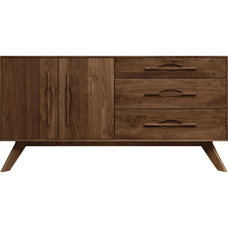 Audrey 66.13'' W Solid Wood Sideboard, Natural Walnut