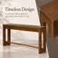 Table d'appoint rétro de 151 cm (59,5 po) avec placage de chêne, tiroir et pied ovale ajouré