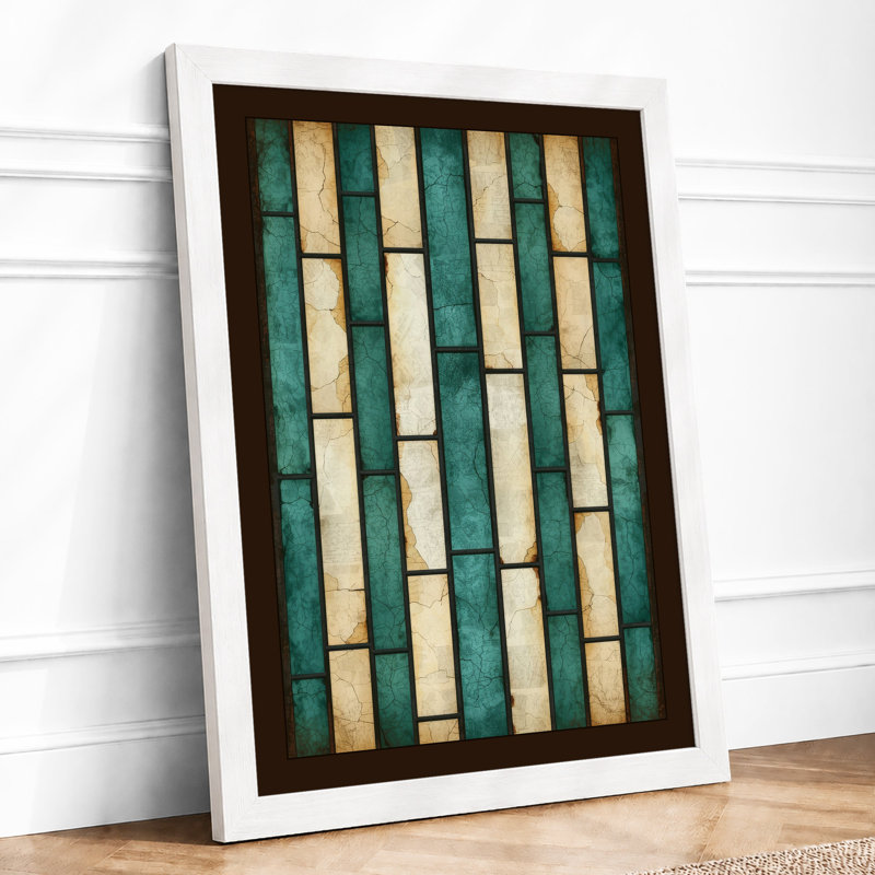 Weathered Stripes Industrial - Framed Print, A4 - 29.7 x 21.0 cm, White