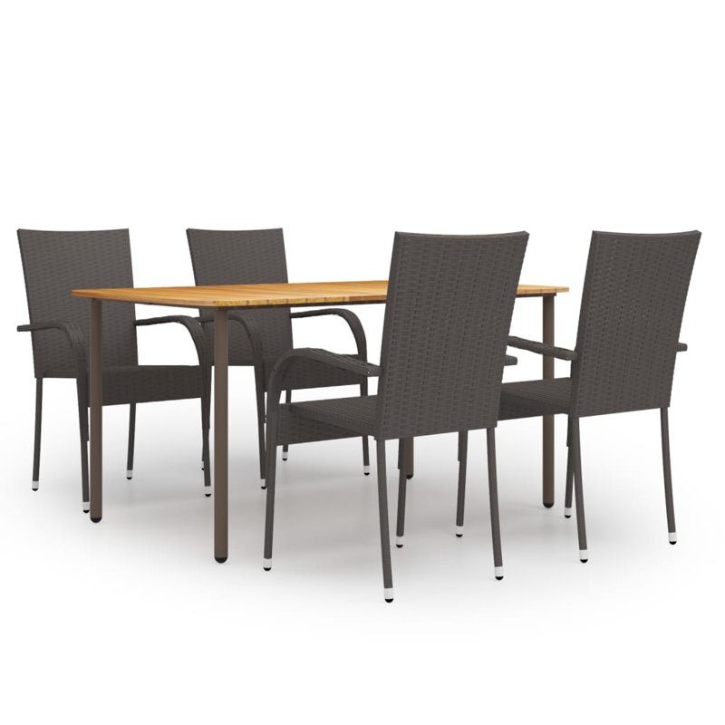 Lawenda Rectangular 4 - Person Dining Set, Brown