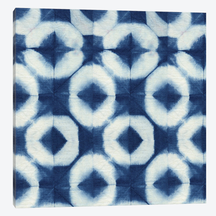 « blue shiboris iii », peinture sur toile, H 12 po x l 12 po x P 0,75 po, Toile tendue, Pas de tapis