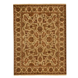Hand Knotted Wool Oriental Area Rug in Light Green And Ivory