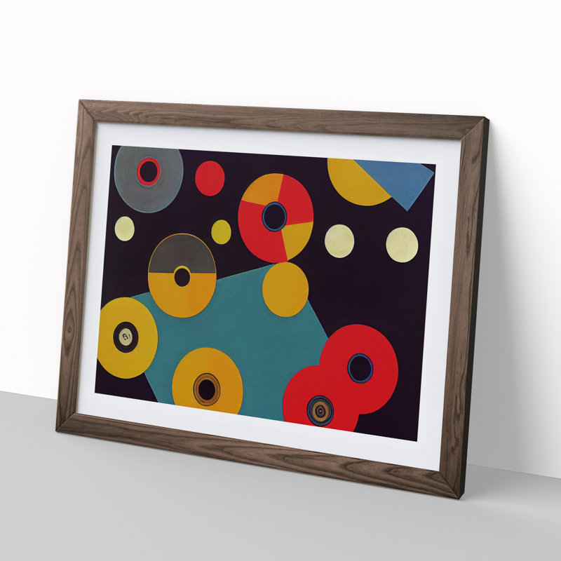 Abstract Cassette Tape - Framed Print, 25cm H x 34cm W x 2cm D, Walnut