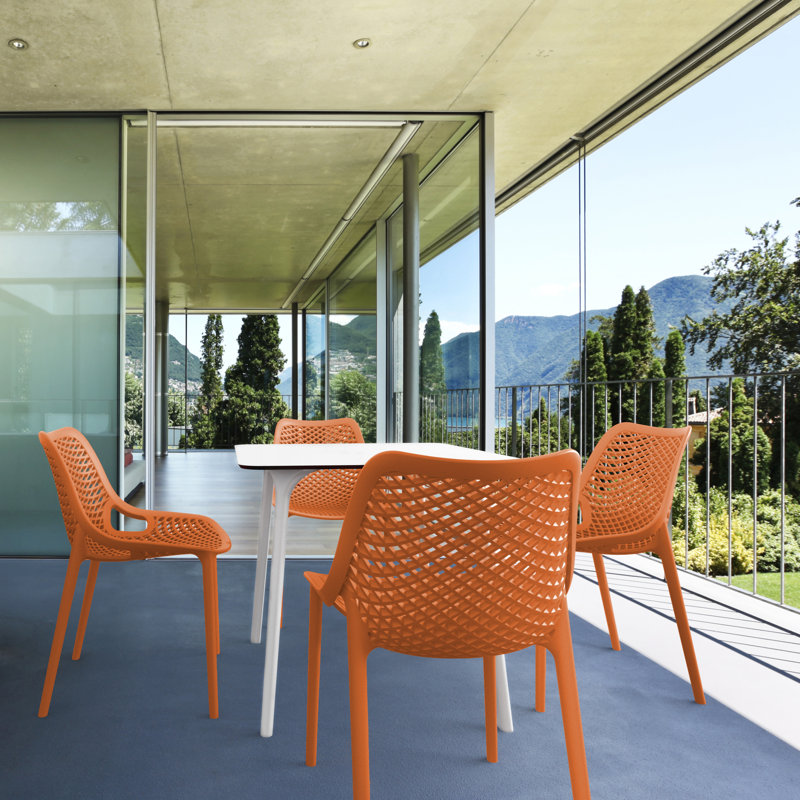 Chaise d'appoint empilable d'extérieur Farrah, Orange