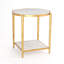 Circle/Square Side Table-Gold w/White Marble