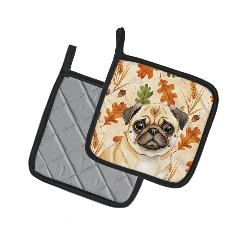 Paire de porte-casseroles Fawn Pug Heirloom Fall