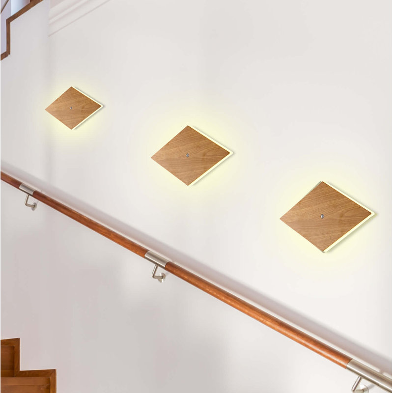Silva 14-in Integrated LED ETL Certified Wall Sconce Light with Motion Sensor, Light Wood
