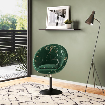 Fauteuil Papasan pivotant en velours Pilcher "W
