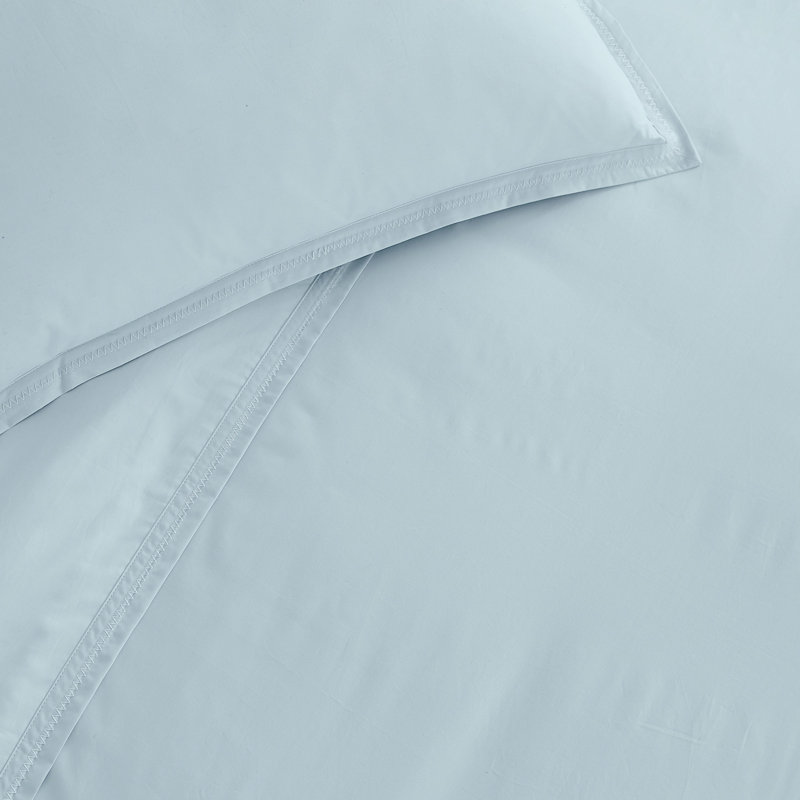 Ensemble d'édredon en coton Love Supima, Édredon simple et 1 taie décorative, Bleu clair