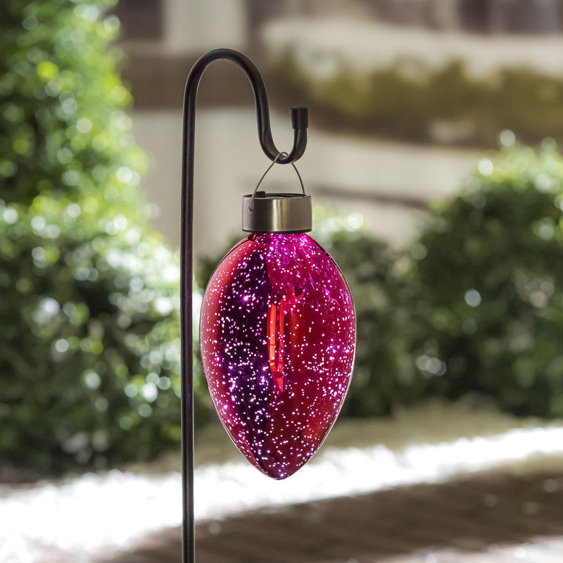Piquet de jardin solaire en verre mercurisé