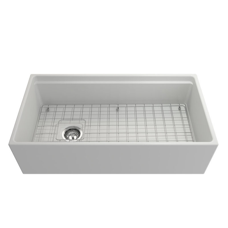30'' L Single Basin Kitchen Sink, Matte White