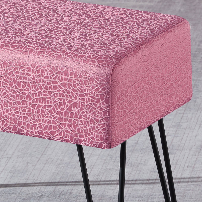Niotaze Upholstered Ottoman, Candy Pink