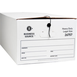 Storage Box, Legal, White, 12-Pack