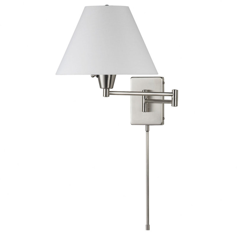 Barrack Steel Swing Arm Sconce, Satin Chrome