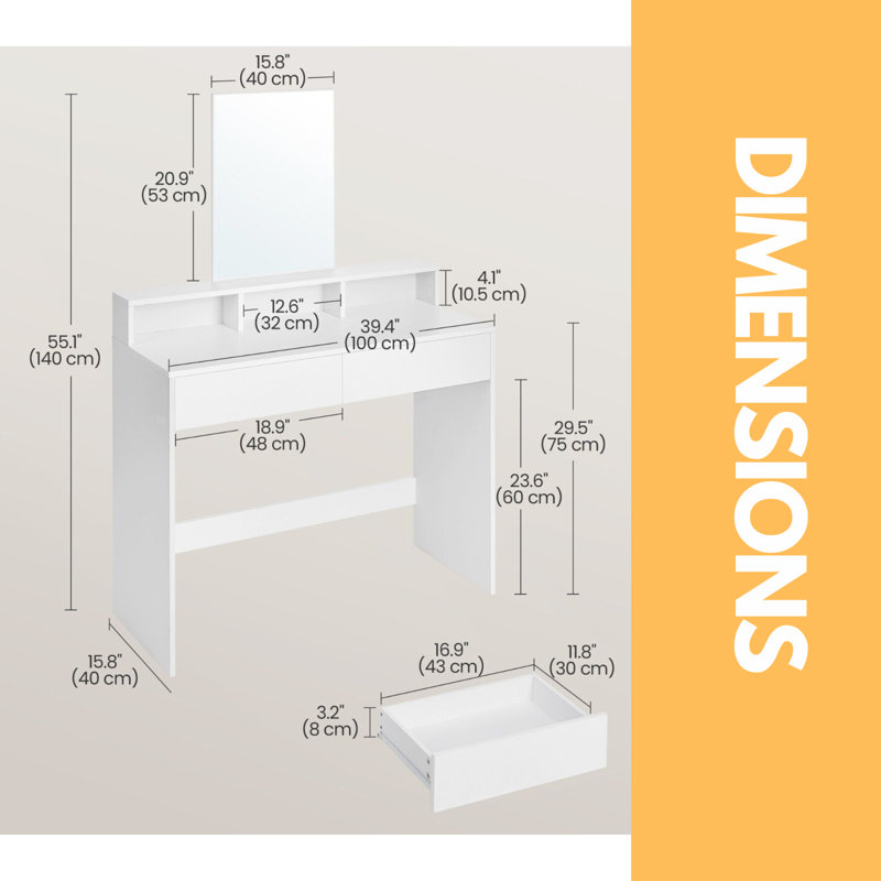 Clarcona Dressing Table with Mirror