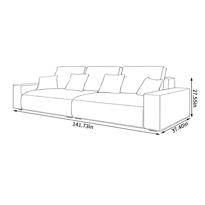 Canapé de salon moderne et confortable, 6, H 27,55 po x l 141,73 po x P 37,4 po