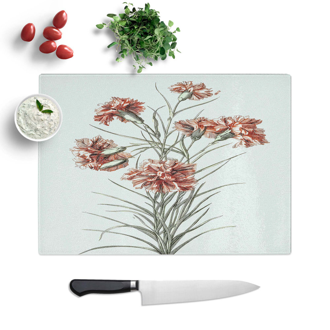Tempered Glass Six Carnations by Johan Teyler Chopping Board
