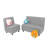 Kid Comfort Collective Modular Chair and Sofa, 2-Piece Set - Gray-124164540
