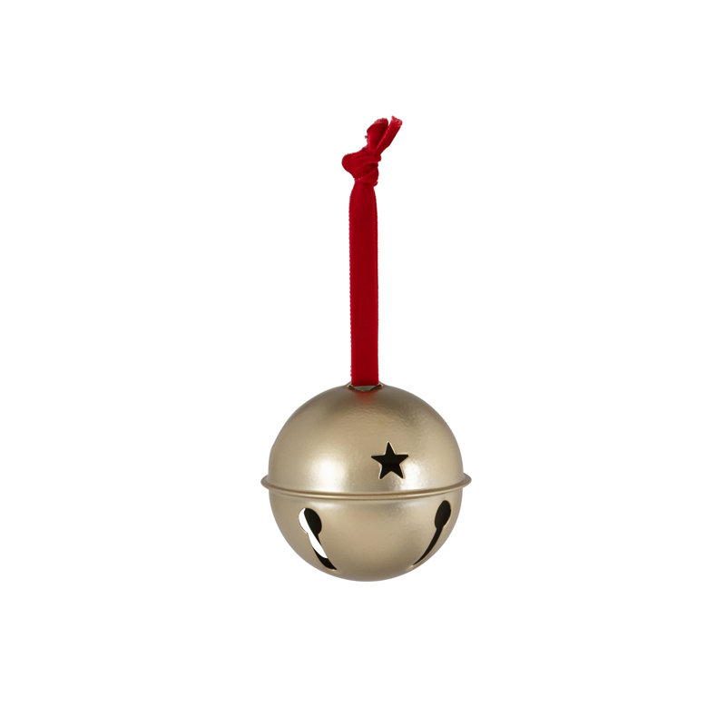 3.15" Gold Metal Bell Ornament