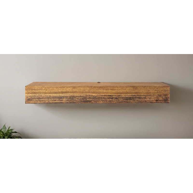 Rayne Poplar Floating Shelves, Raw, 6" H x 57" W x 6" D