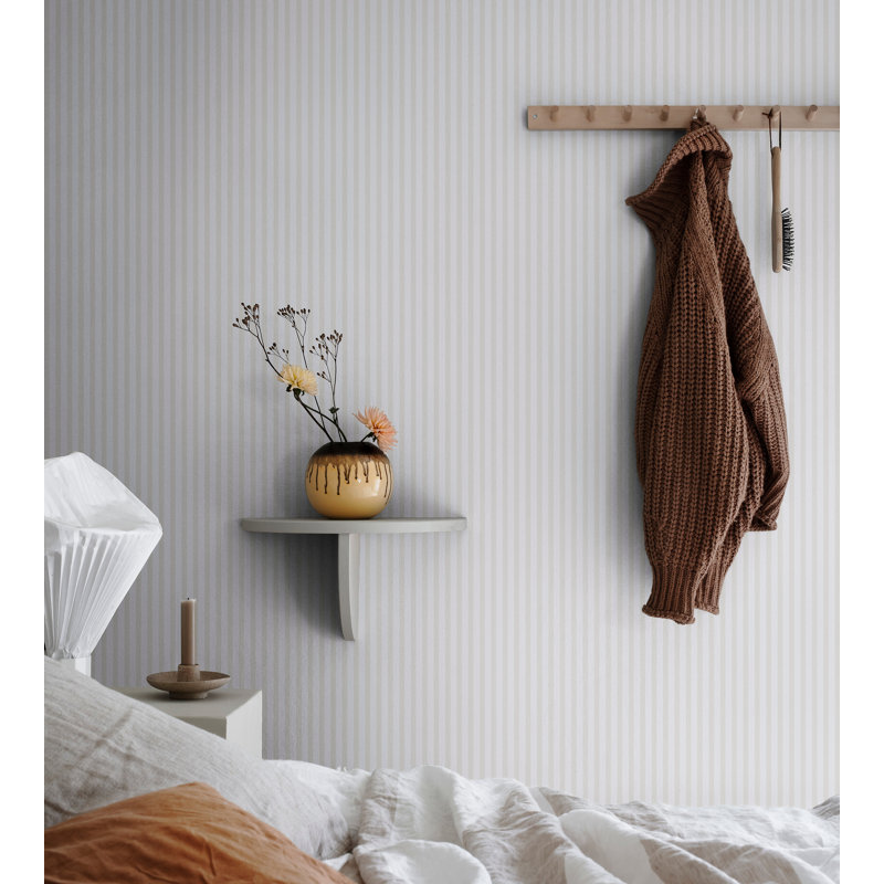Familj II Striped Wallpaper Roll, Beige