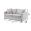 Causeuse Rutu, 2 coussins décoratifs, lin rembourré gris clair, 68 pouces