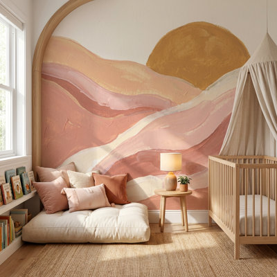 Papier peint abstrait soleil