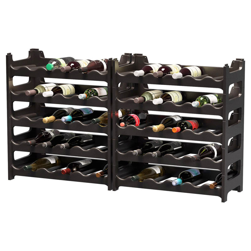 Denissa 60 Bottle Floor Wine Bottle Rack, Black