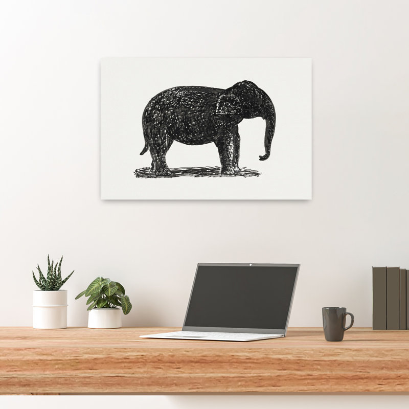 Art contemporain Art éléphant contemporain, H 16 po x l 24 po