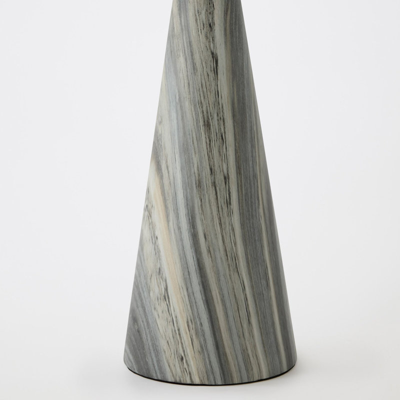 Conical Table Lamp, 33" H x 20" W x 20" D, White/Gray