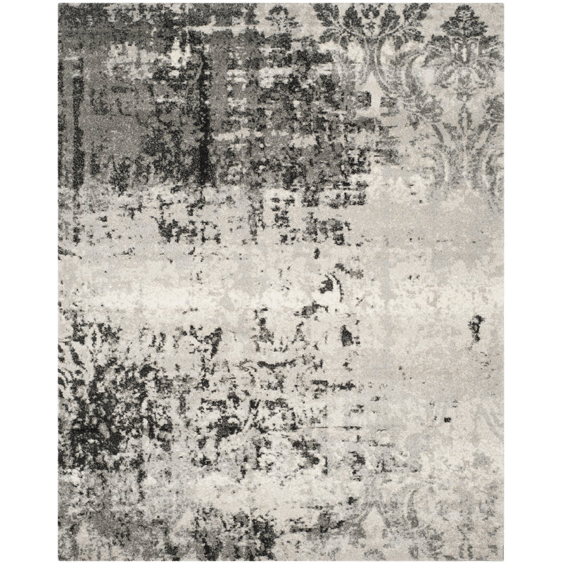 Tapis performance abstrait rétro Arlinda, Rectangle 10 pi x 14 pi