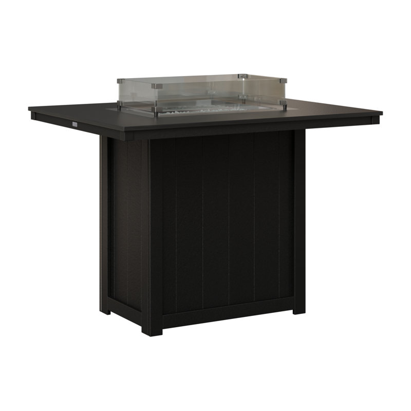 Foyer de table berlinois Donoma, H 39 po x l 41 po x P 54 po, Plateau martelé noir avec base noire