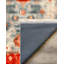 Tapis en coton et polyester à imprimé numérique Larissa Collection - rouge rouille-1091600280