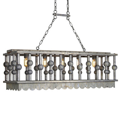 Luminaire suspendu linéaire à 5 lumières pour îlot de cuisine Art Deco