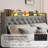 Queen Upholstered Platform Bed Frame, Bed With 4 Storage Drawers, Charging Station (2 USB), LED Lights And Storage Headboard-1078970907