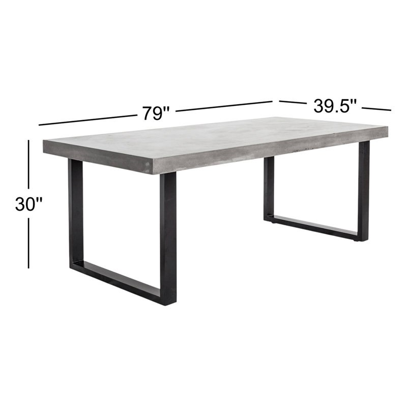 Jedrik Outdoor Dining Table, 30" H x 79" L x 39.5" W, Gray/Black 