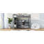 Lit mezzanine double avec tablettes multifonctionnelles et bureau sous le lit, gris
