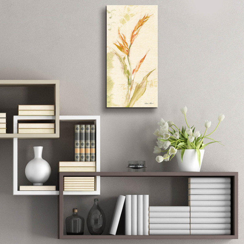 «Tropical Floral I Light» par Cheri Blum, art mural en verre acrylique, H 24 po x l 12 po