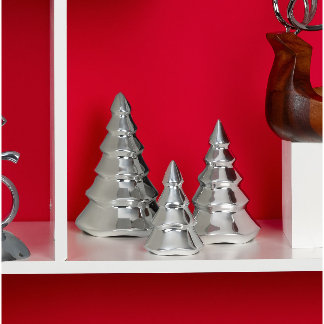 Nambe Mini Christmas Tree Set of 3 Nambé