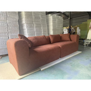 Corduroy Upholstered Boneless Sofa Bed, Deep Seat Sleeper Couch Reading Chairs (L)