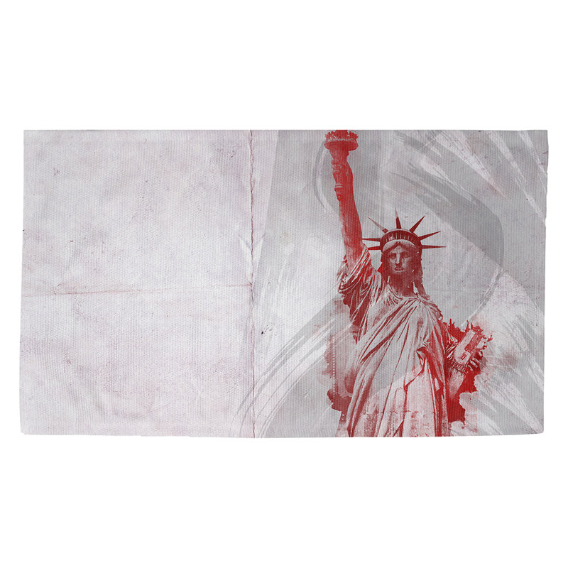 Tapis d’intérieur pour porte de liberté aquarelle statue of liberty Seibert, Rectangle 5 pi 4,5 po x 7 pi 2 po