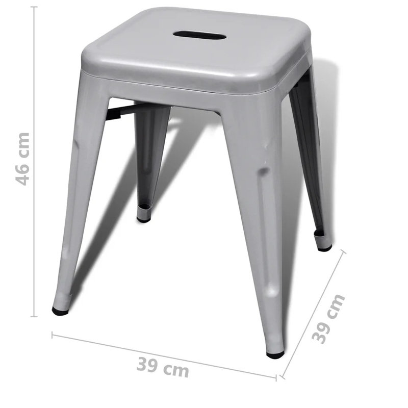 Hulsey Steel Accent Stool, Grey