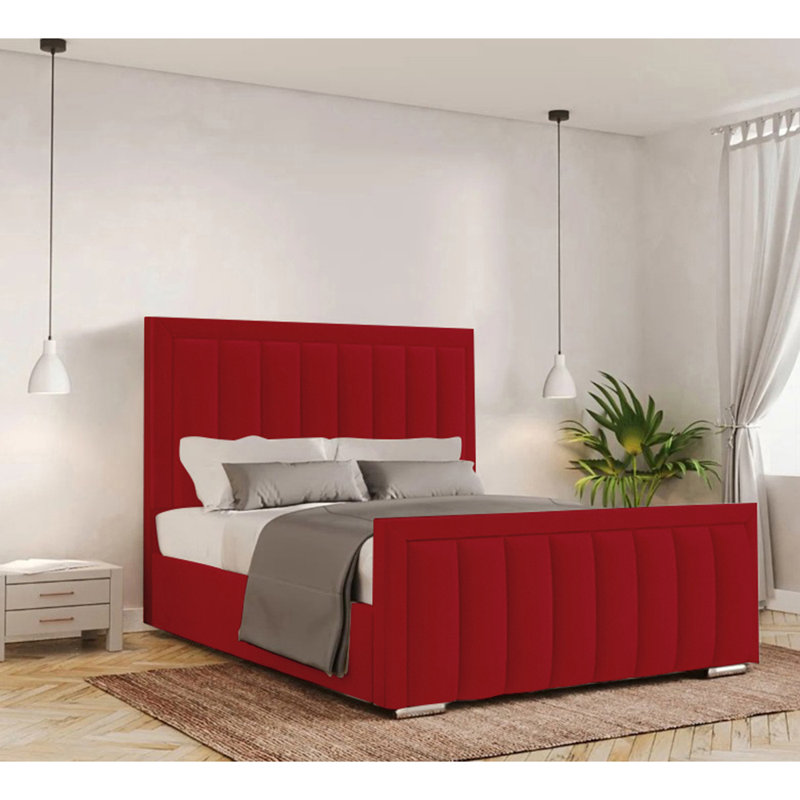 Yatton Upholstered Bed, Double (4'6), Red