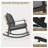 Yardgrace 3-Piece Outdoor Rocking Bistro Set With Cushions & 2-tier Coffee Table-180874952