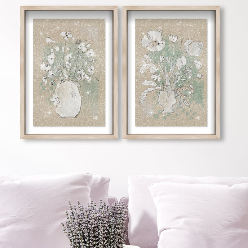 Spring Energy Set by Oliver Gal, 25" H x 17" W, Natural Oak Shadowbox