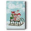Chouette de Noël traîneau sur toile-1149970454